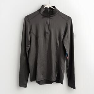 Hot Chillys Women's Micro-Elite Chamois Solid Zip T Top Black size small